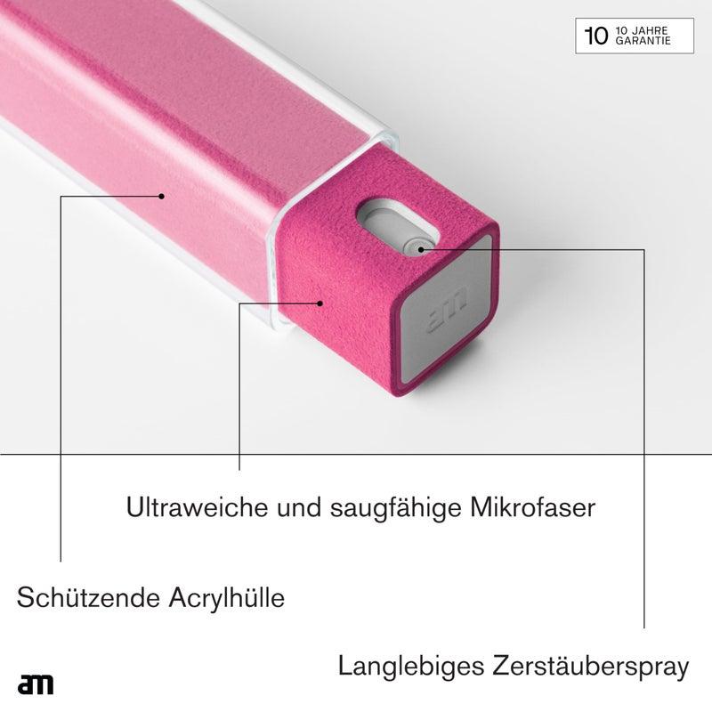 am Screen Cleaner Mist Spray with Microfiber Cloth Around â€“ Alcohol-Free, Streak-Free Screen Cleaning Kit for Smartphones, Tablets, Laptops, Smart TVs & Car Screens, 1 Pack, Pink - Image 3